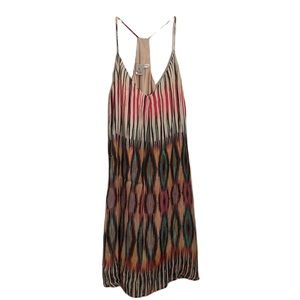 Lavender Brown Silk Aztec Racerback Cami Slip Dress EUC • Size XS